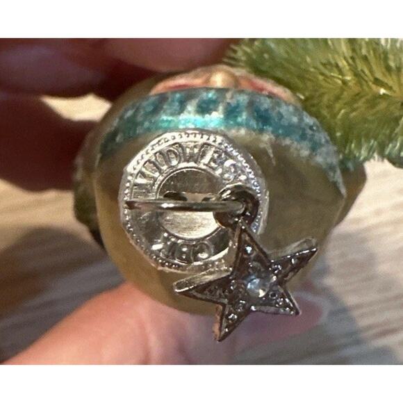 Vintage Shiny Brite Glass Santa Ornament Bottle Brush, Mercury, Radko, Y2K - Picture 5 of 16